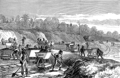 Graven van het Panamakanaal, 1888