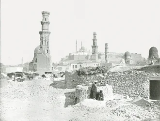 Verre uitzicht op de Citadel, Caïro, Egypte, 1895