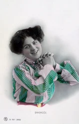 Echtscheiding, vintage Franse ansichtkaart, c1900
