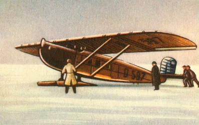 Dornier Merkur vliegtuig met sneeuwskids, 1920s, 1932