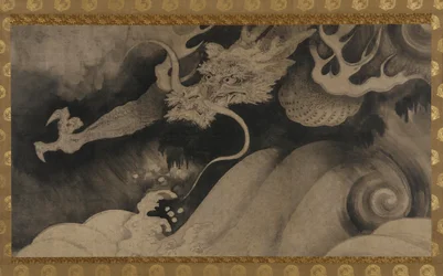 Draak, golven en wolken, Momoyama periode, 1568-1615