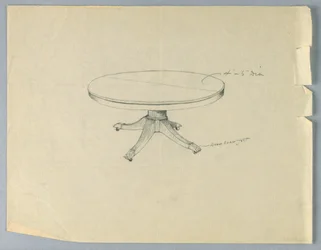 Tekening, Ontwerp voor een Ronde Tafel op Dierenpootvoeten