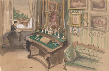 Tekening van een Interieur: Salon, 1857