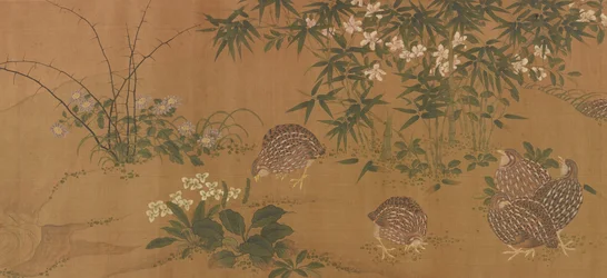 Eenden, bloemen en kwartel, Ming-dynastie, 1368-1644