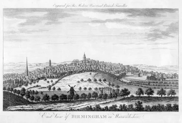 Oostelijk uitzicht op Birmingham in Warwickshire, 1779