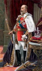 Eduard VII in volledig kroningsgewaad, 1902