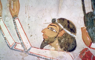 Egyptische muurschildering van een semitische gezant