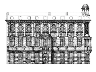 Elevatie van het Instituut van Gecharterde Accountants, 1895