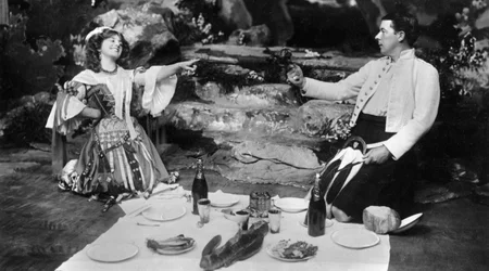 Ellaline Terriss en Seymour Hicks in The Gay Gordons, c1907