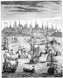 Engelse eskader vervoert troepen om Duinkerken in bezit te nemen, 1708, 1894