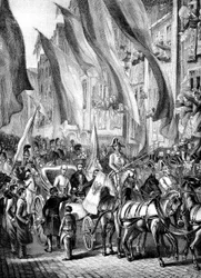 Intocht van aartshertog Jan van Oostenrijk in Frankfurt op 11 juli 1848
