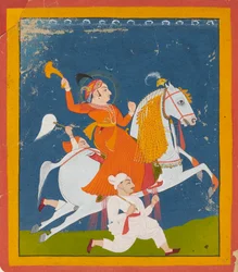 Ruiterportret van Maharana Bhim Singh van Mewar, ca. 1785
