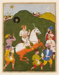 Ruiterportret van Maharana Raj Singh I van Mewar, 1670