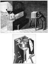 Etienne Jules Marey 1830-1903, met filmcamera, 1903