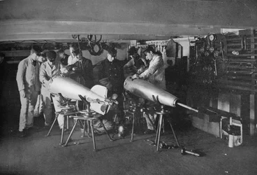 Onderzoek van een torpedo, 1914