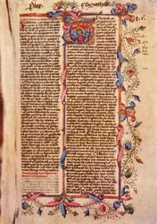 Eerste Pagina van het Evangelie van St. Matteüs, 15e eeuw, 1943