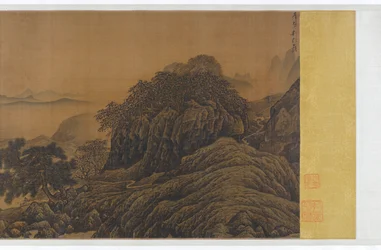 Alleen vissen in een bergstroom, 13e eeuw