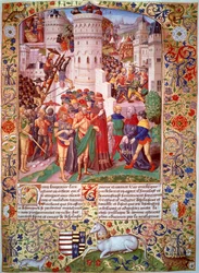 Flavius Josephus voor Titus gebracht, bij het beleg van Jeruzalem, 70