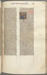 Fol. 160r, Kronieken II, gehistorieerde initiaal C, Salomo knielend voor een altaar biddend..., c. 127