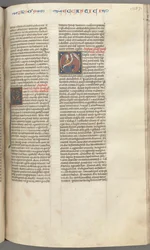 Fol. 257r, Ecclesiasticus, gehistorieerde initiaal O, Sirach zittend met een rol, buste van God erboven, ca.