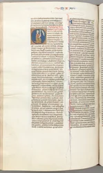 Fol. 360v, Nahum, gehistorieerde initiaal O, Nahum knielend met een rol, buste van God erboven, ca. 1275-13