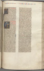 Fol. 370r, Makkabeeën I, gehistorieerde initiaal E, Mathathias doodt de afgodische Jood, ca. 1275-1300