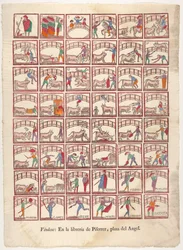 Achtenveertig vignetten van stierenvechtmanoeuvres en scènes uit de arena, ca. 1800-1850