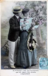 Franse romantische ansichtkaart, ca. 1900