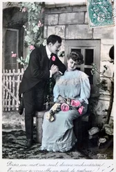 Franse romantische ansichtkaart, ca. 1900