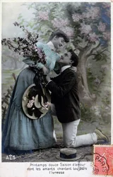 Franse romantische ansichtkaart, ca. 1900