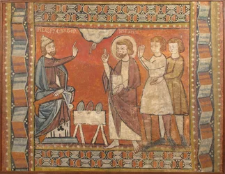 Fresco met wonder van de juwelen, late 13e- vroege 14e eeuw