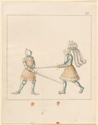Freydal, Het boek van steekspelen en toernooien van keizer Maximiliaan I: Gevechten...Plaat 163, ca. 1515