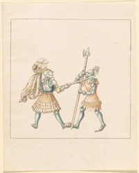 Freydal, Het boek van steekspelen en toernooien van keizer Maximiliaan I: Gevechten...Plaat 144, ca. 1515