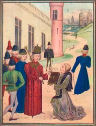 Froissart presenteert zijn boek met liefdesgedichten aan Richard II in 1395