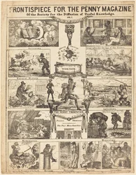 Frontispice voor het Penny Magazine van de Society for the Diffusion of Knowledge: Vo, 19e eeuw