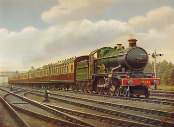 G.W.R. Cornish Riviera Limited Express op volle snelheid, Locomotief Pendennis Castle, 1926
