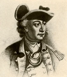 Generaal John Sullivan, met een met galon afgezette driekante steek en een gorget, ca. 1770, 1937
