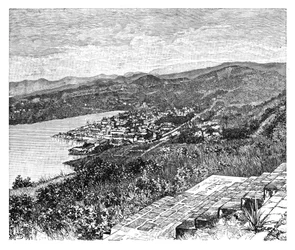 Algemeen uitzicht op Castries, St Lucia Eiland, c1890