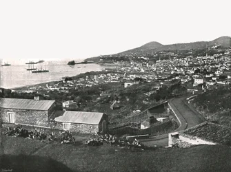 Algemeen uitzicht op Funchal, Madeira, Portugal, 1895