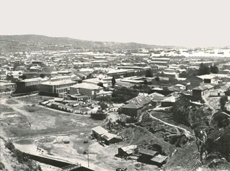 Algemeen uitzicht op de stad, Valparaiso, Chili, 1895