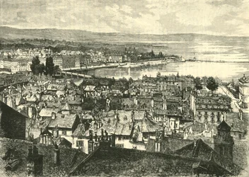 Genève, Uitzicht op het Meer, 1890