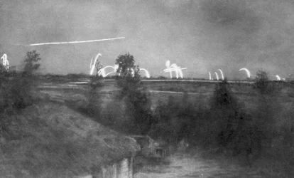 Duitse artillerie, het Champagne-front, Frankrijk, Eerste Wereldoorlog, 1915