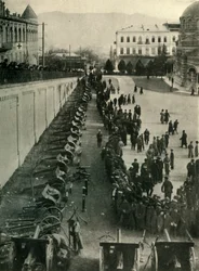Duitse kanonnen veroverd door het Russische leger, Eerste Wereldoorlog, ca. 1915, ca. 1920