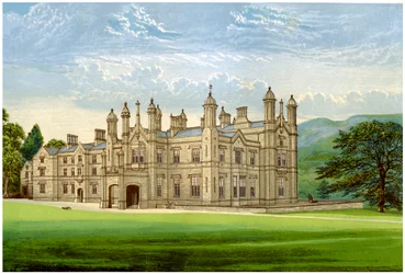 Glanusk Park, Brecknockshire, Wales, huis van Baronet Bailey, c1880