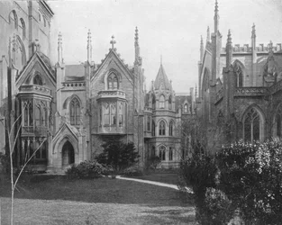 Grace Church en pastorie, New York, VS, ca. 1900