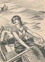 Grace Darling roeit naar het wrak, ca. 1907