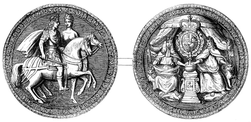 Grote zegel van Willem en Mary, 19e eeuw