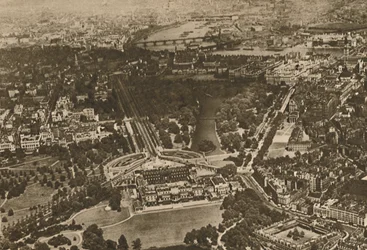 Groene Bossen Bij De Wateren van Westminster: Deel van het Landgoed van Hyde Onder De Vleugel van het Vliegtuig