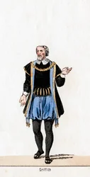 Griffith, kostuumontwerp voor Shakespeares toneelstuk, Henry VIII, 19e eeuw