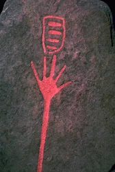 Hand gegraveerd op steen, Bronstijd